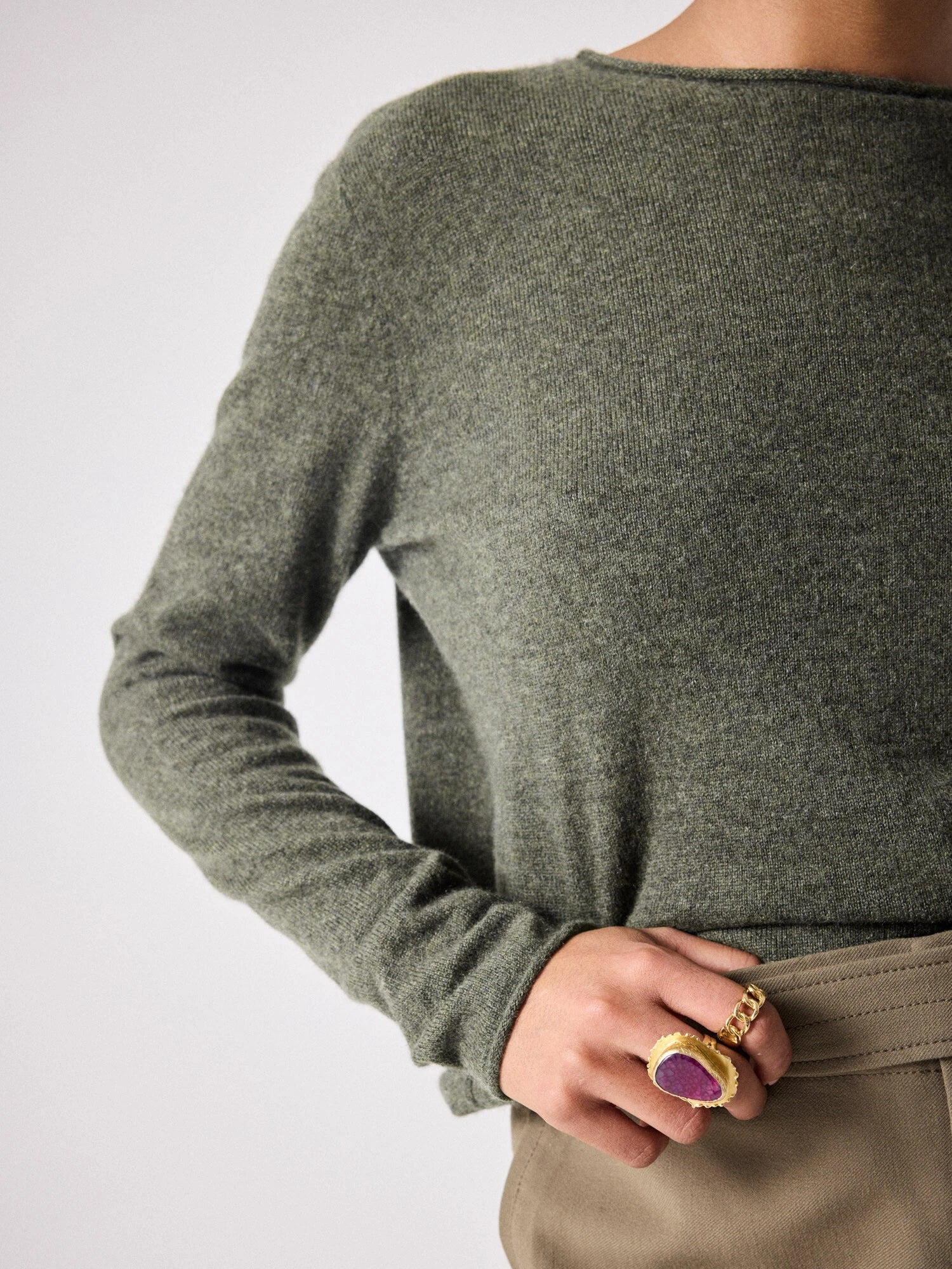 Lilan Cashmere Sweater in Ash