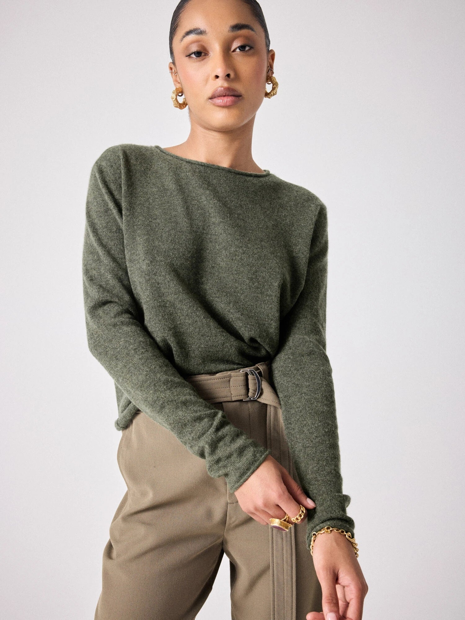 Lilan Cashmere Sweater in Ash