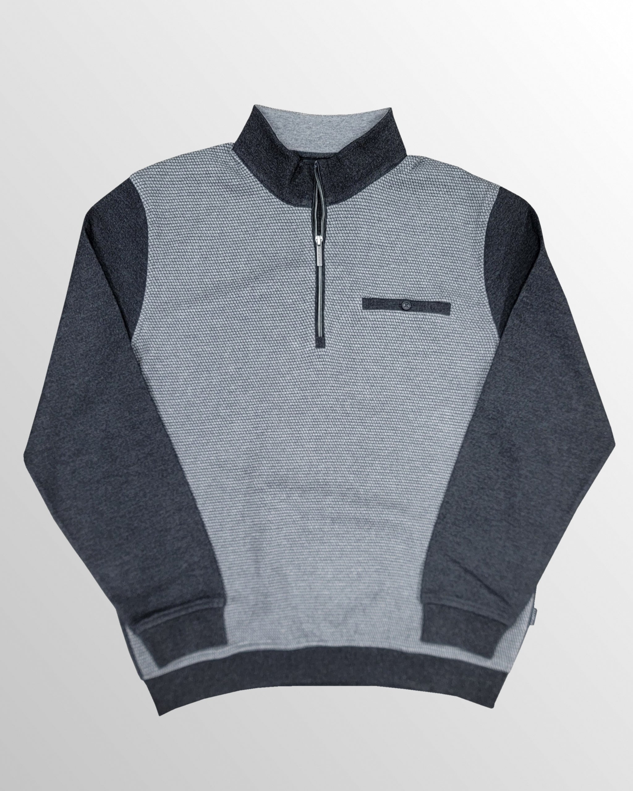 1/4 Zip Sweatshirt in Two Tone Grey