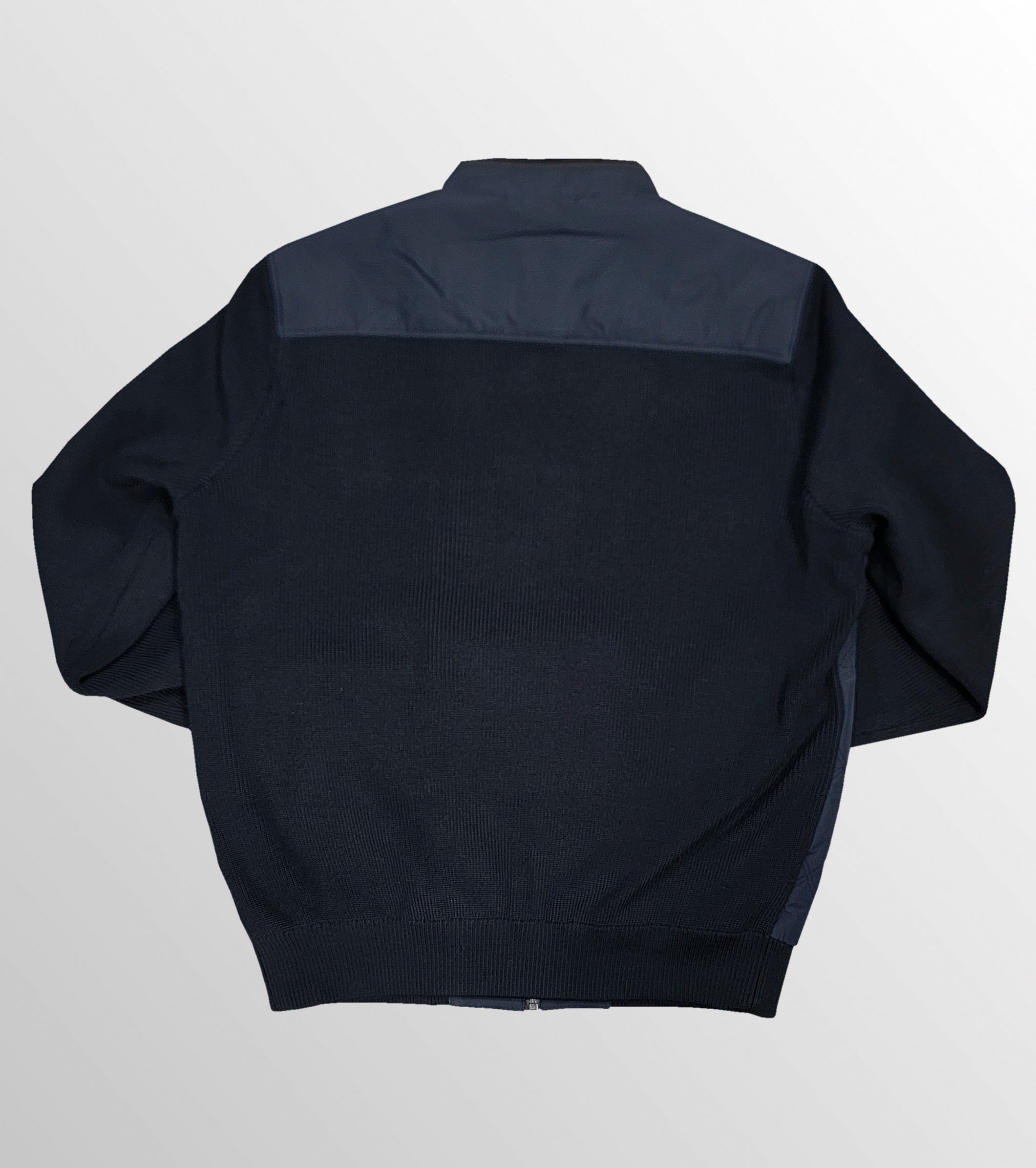 Diagonal Quilted Hybrid Jacket in Navy