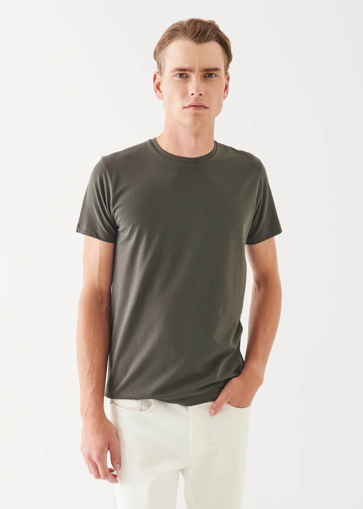 Iconic Pima Cotton Stretch T-Shirt in Thyme