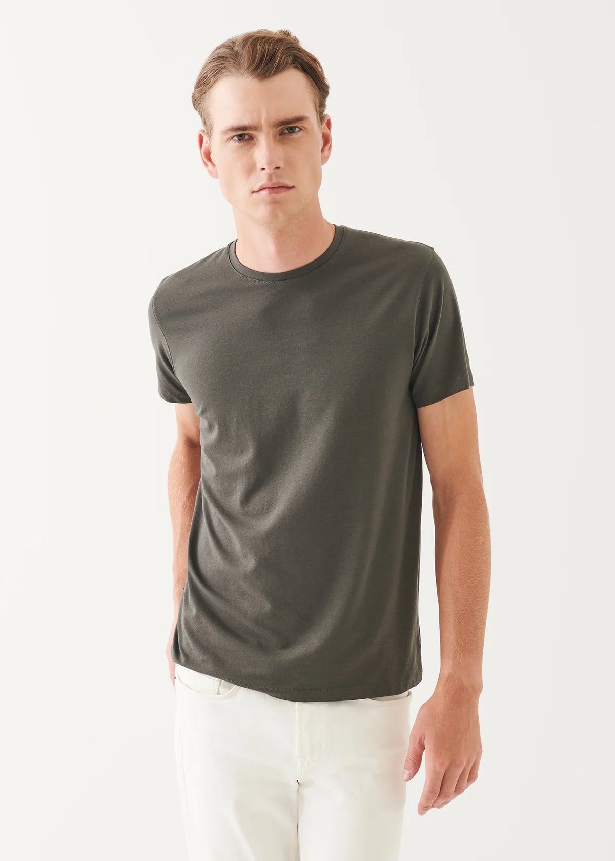 Iconic Pima Cotton Stretch T-Shirt in Thyme