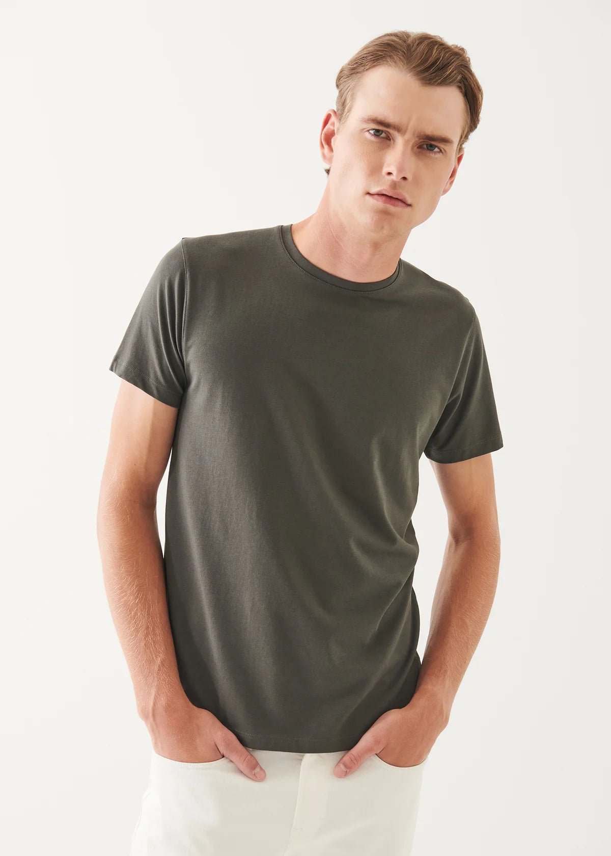 Iconic Pima Cotton Stretch T-Shirt in Thyme