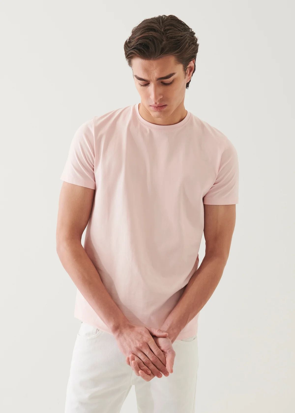 Iconic Pima Cotton Crew Neck in Powder Pink