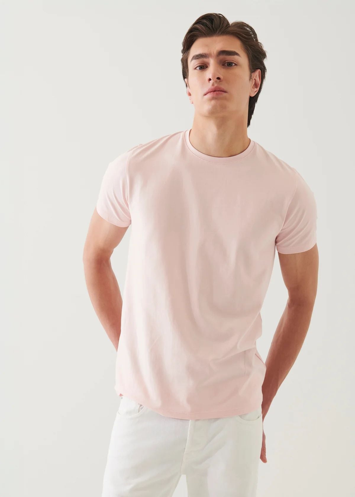 Iconic Pima Cotton Crew Neck in Powder Pink