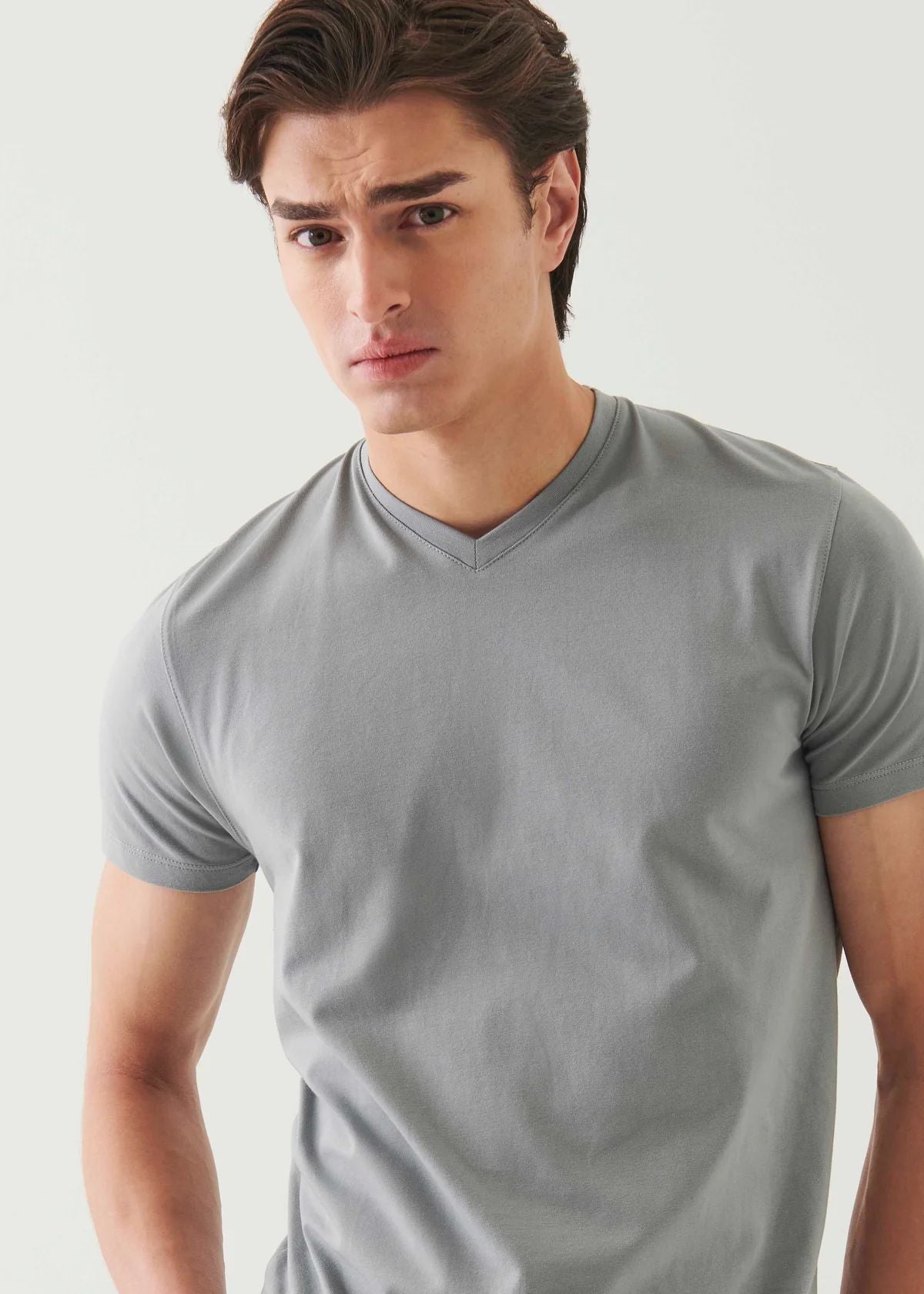 Iconic Pima Cotton V-Neck in Seafoam