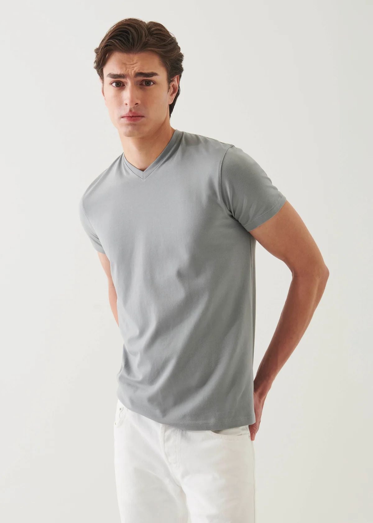 Iconic Pima Cotton V-Neck in Seafoam