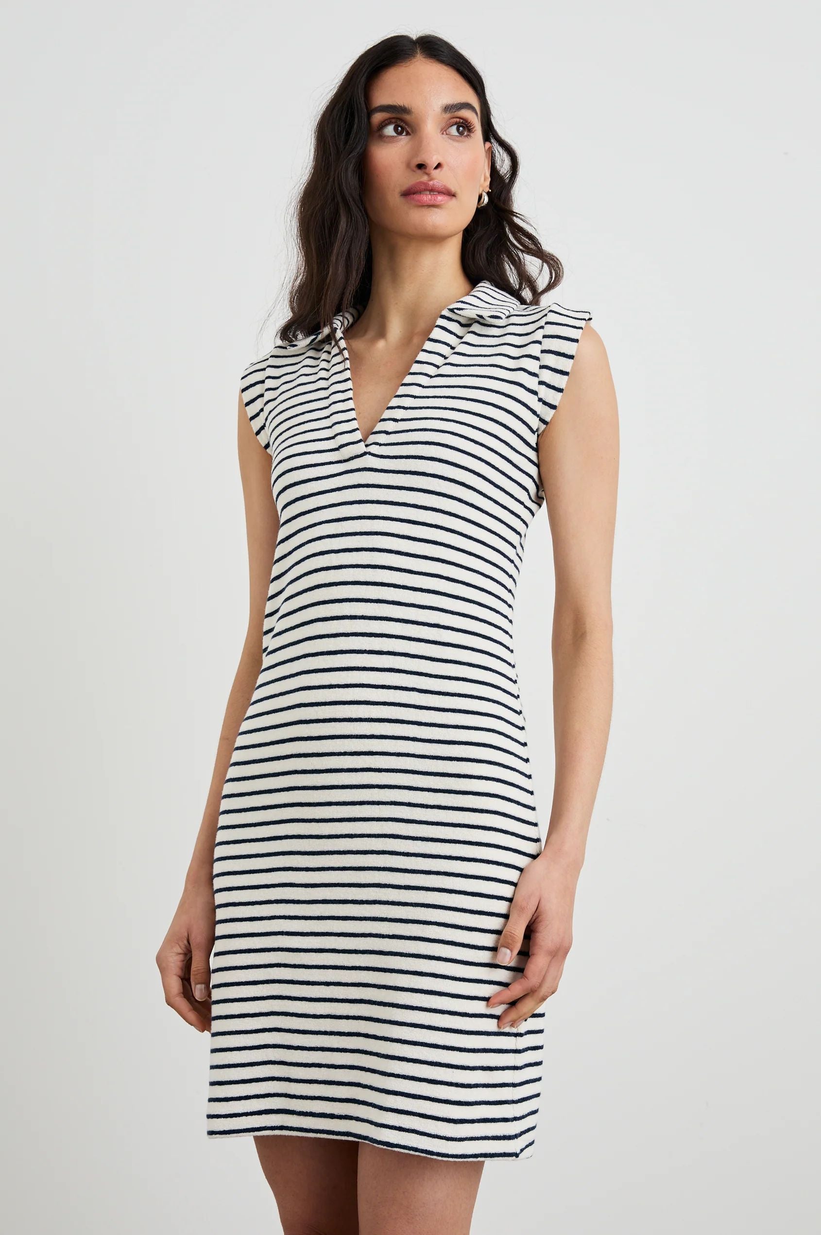 Amira Dress in Sailor Stripe Terry Towel