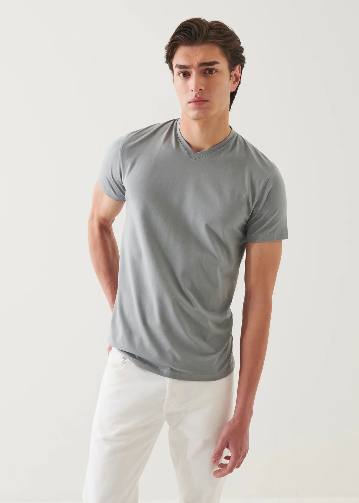 Iconic Pima Cotton V-Neck in Seafoam