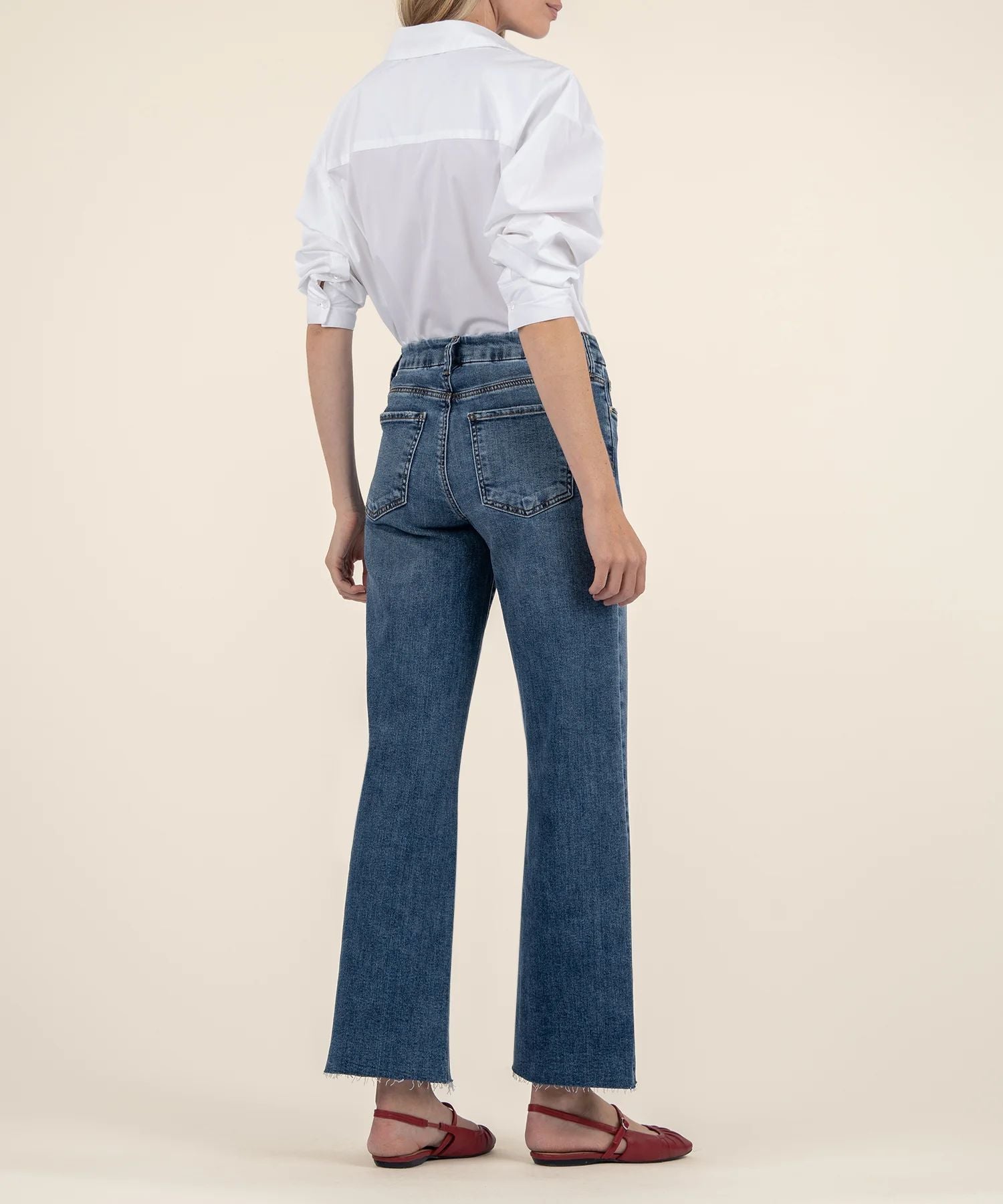 Meg High Rise Wide Leg Long Jean in Family