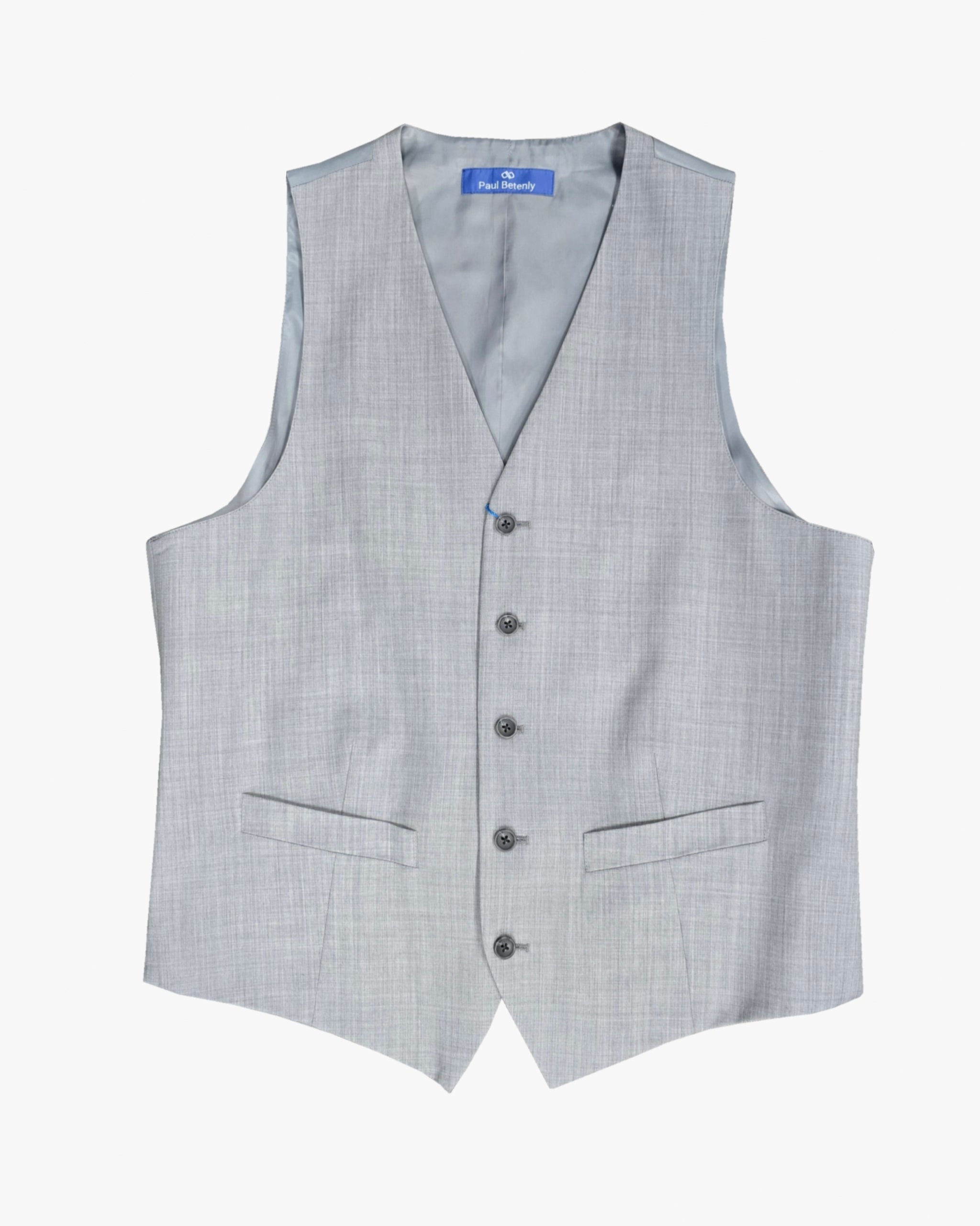 Formal Wool Vest in Light Grey