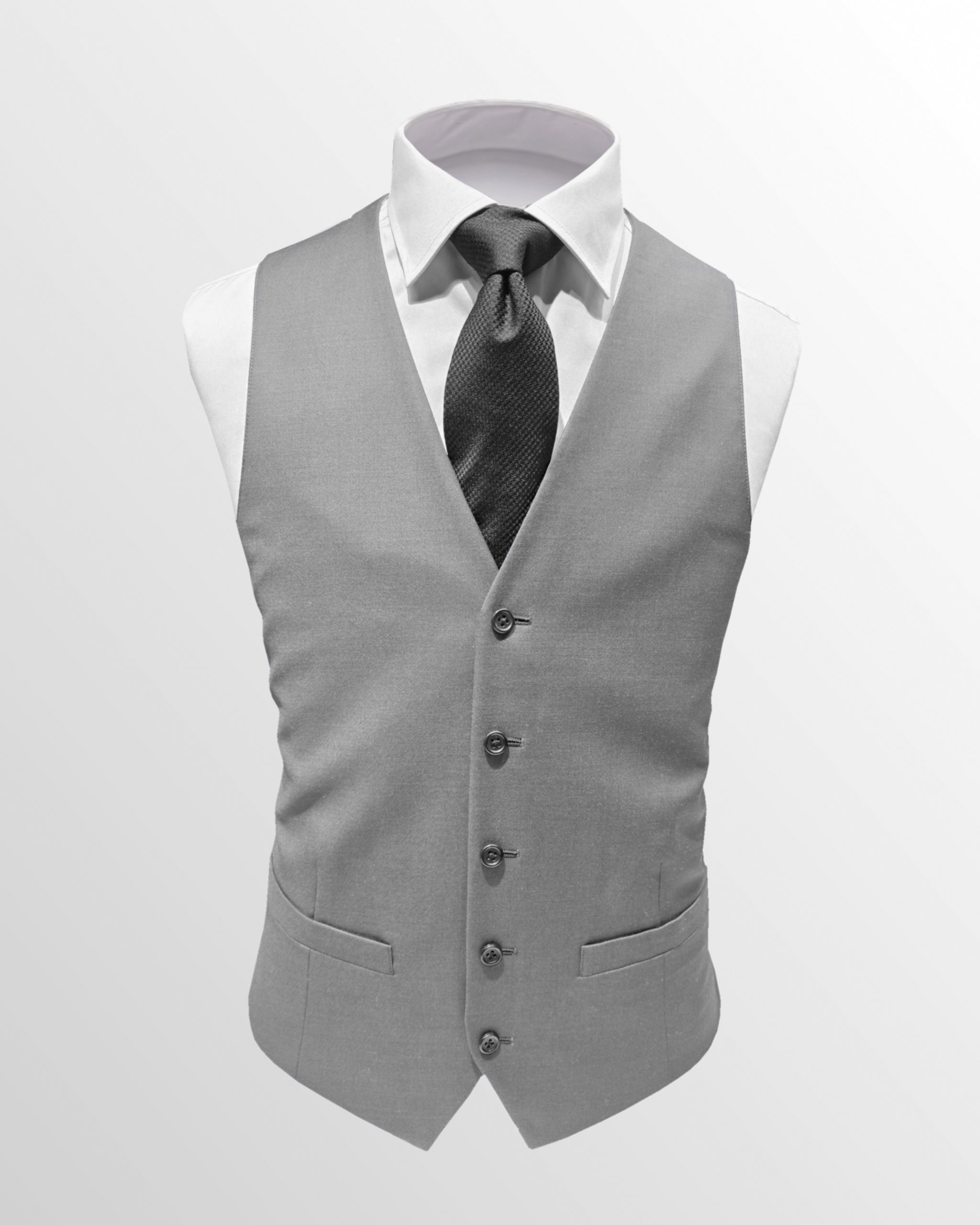 Formal Wool Vest in Light Grey