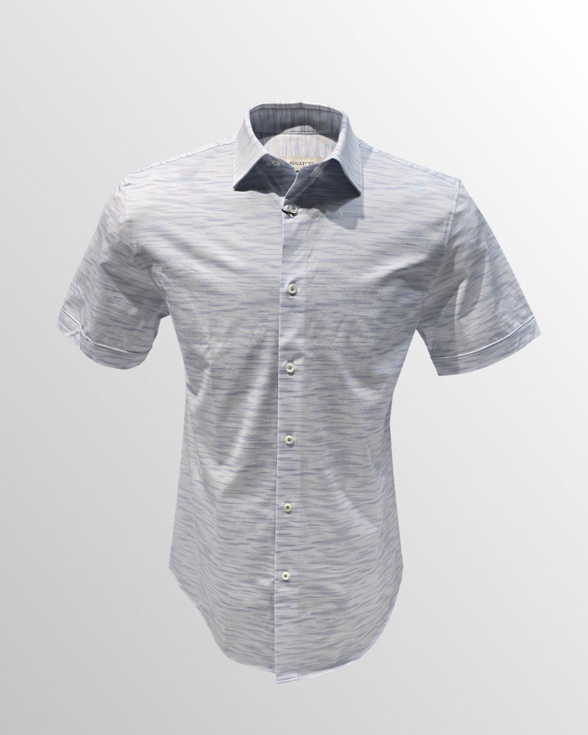 OoohCotton Short Sleeve Casual Shirt in Blue Haze