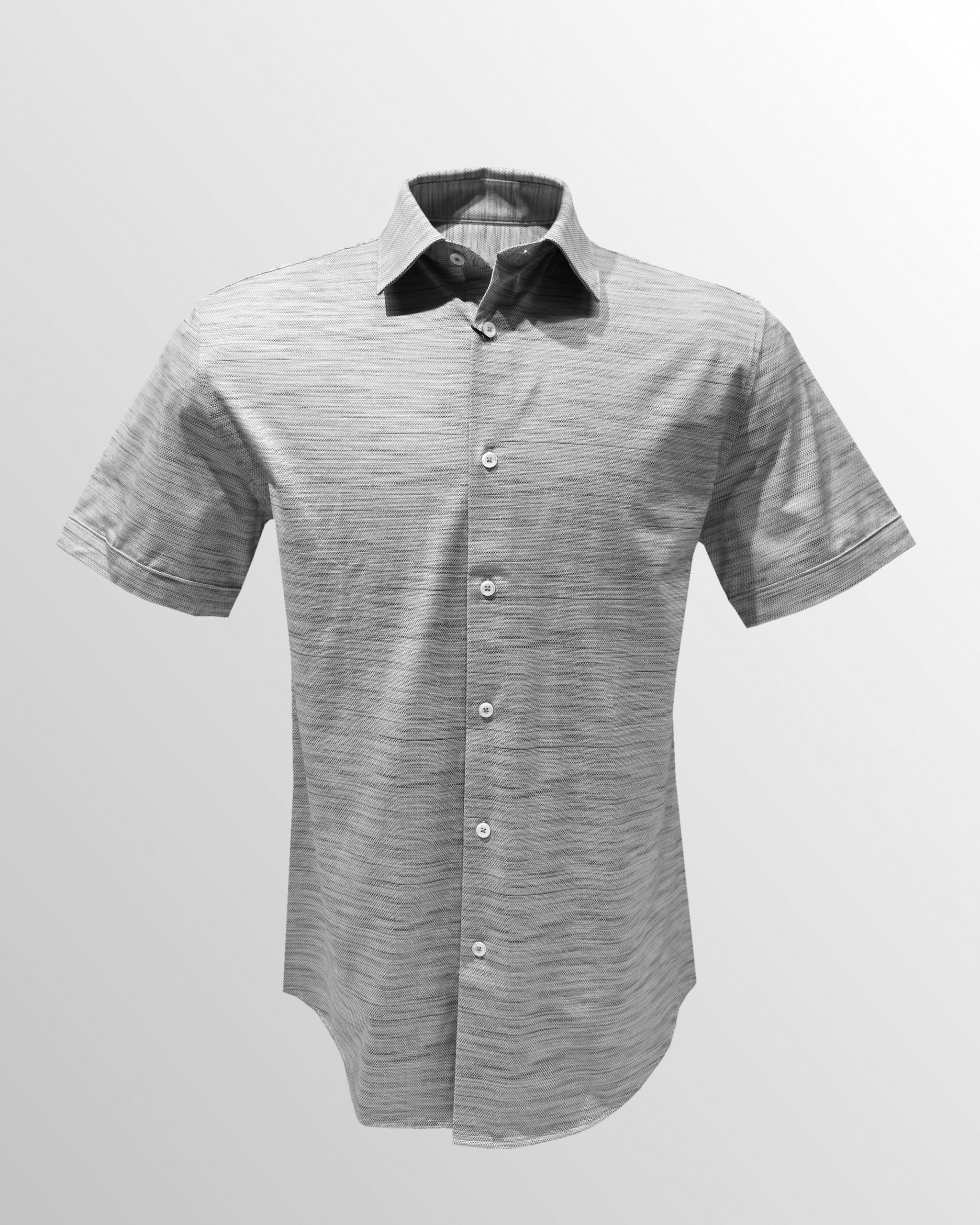 OoohCotton Short Sleeve Casual Shirt in Zinc Haze