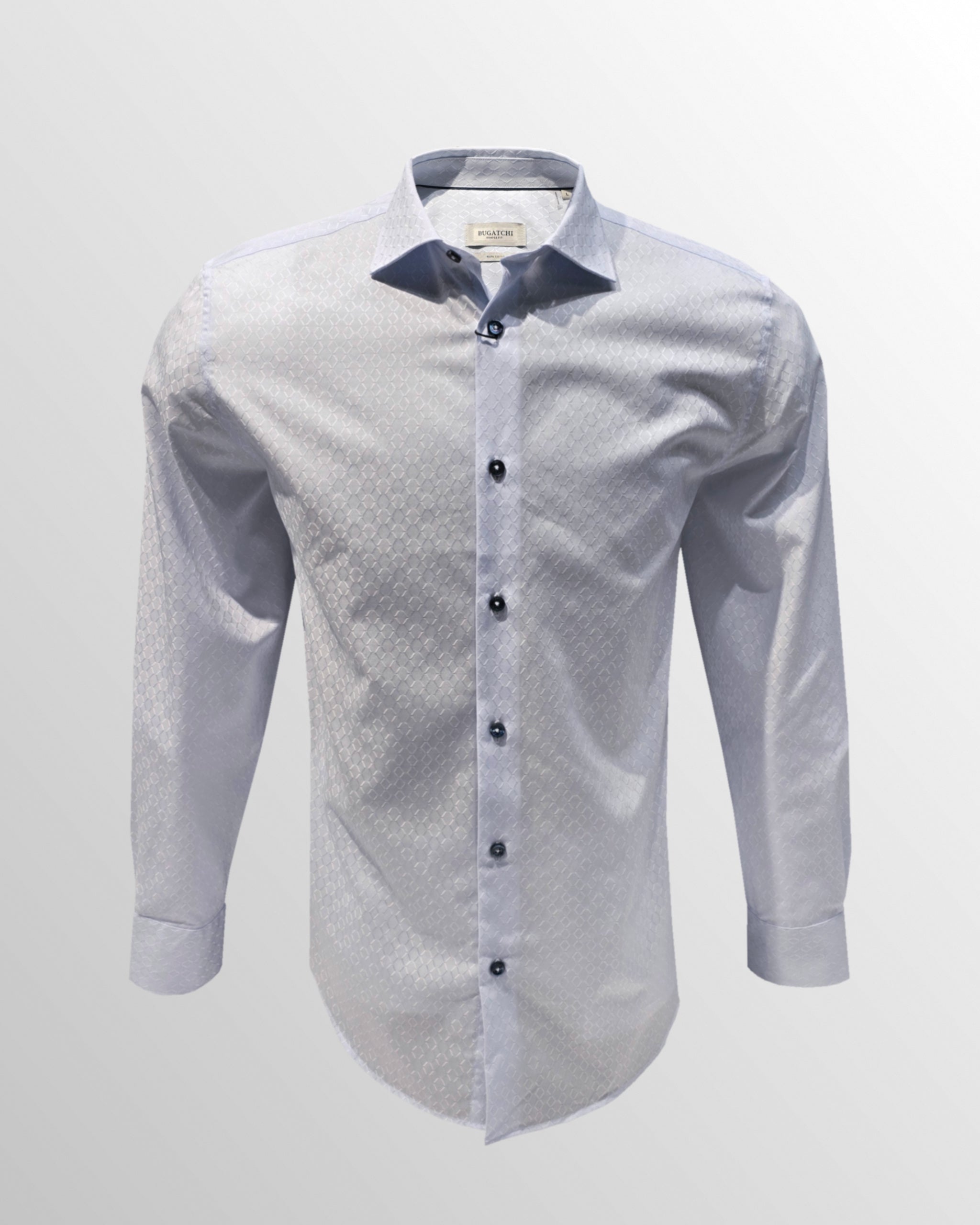 Embroidered Cotton Long Sleeve Sport Shirt in Salt