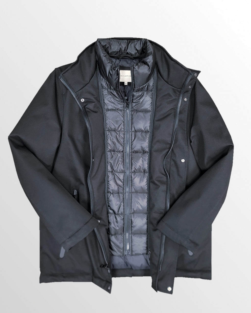 Water Repellent Outerwear Jacket in Caviar