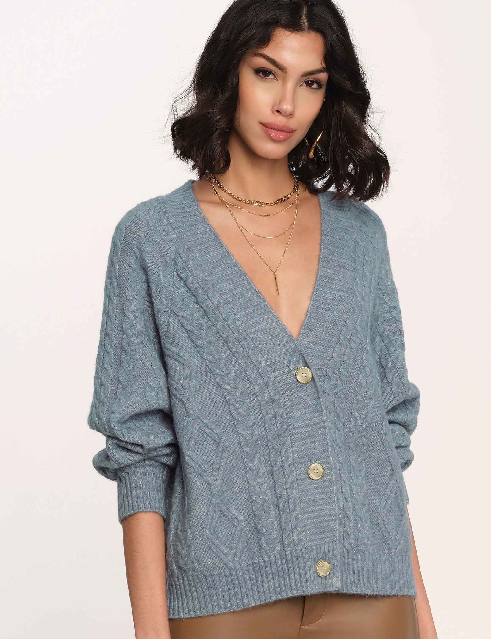 Evie Cardigan in Dusty Blue