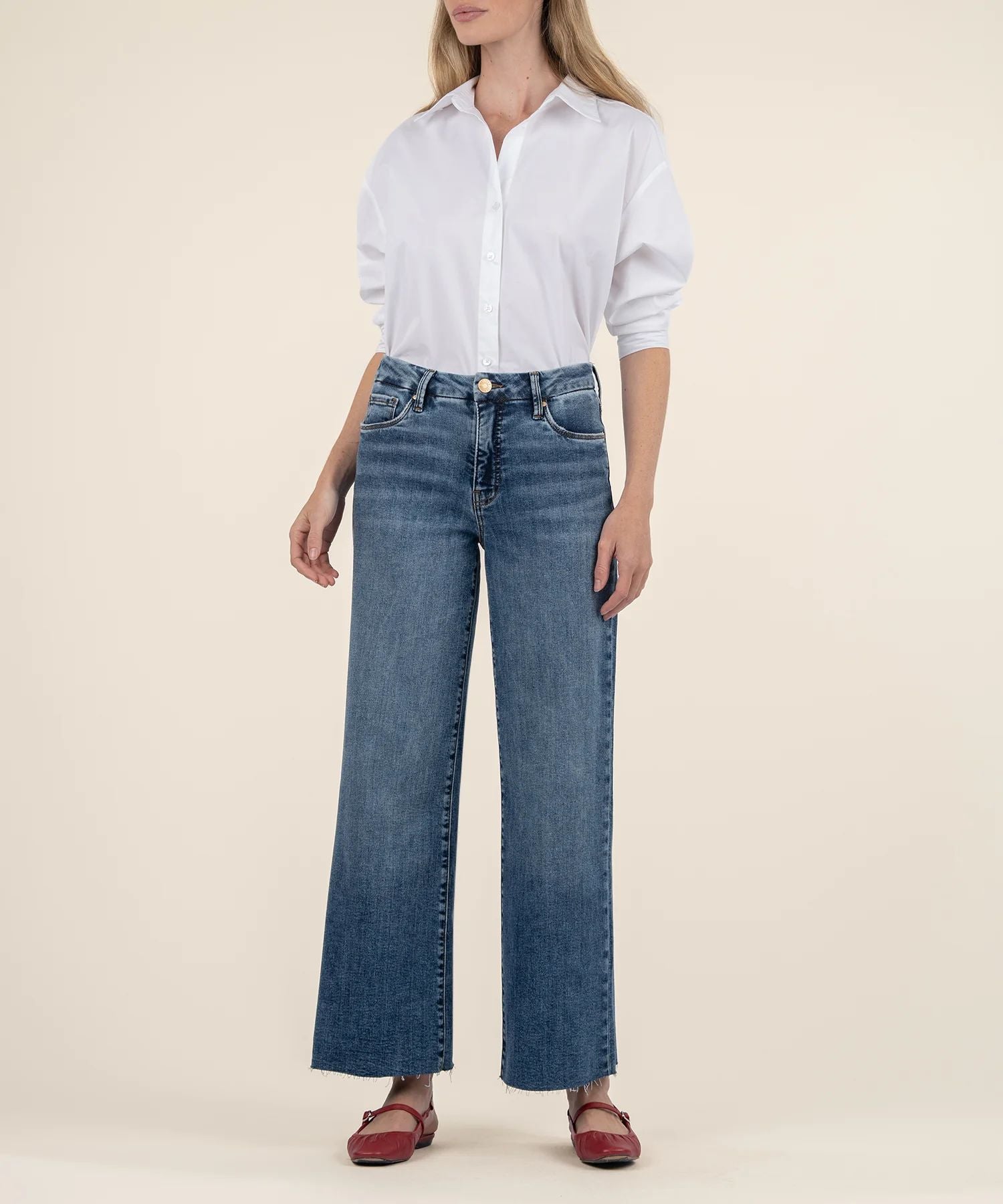 Meg High Rise Wide Leg Long Jean in Family