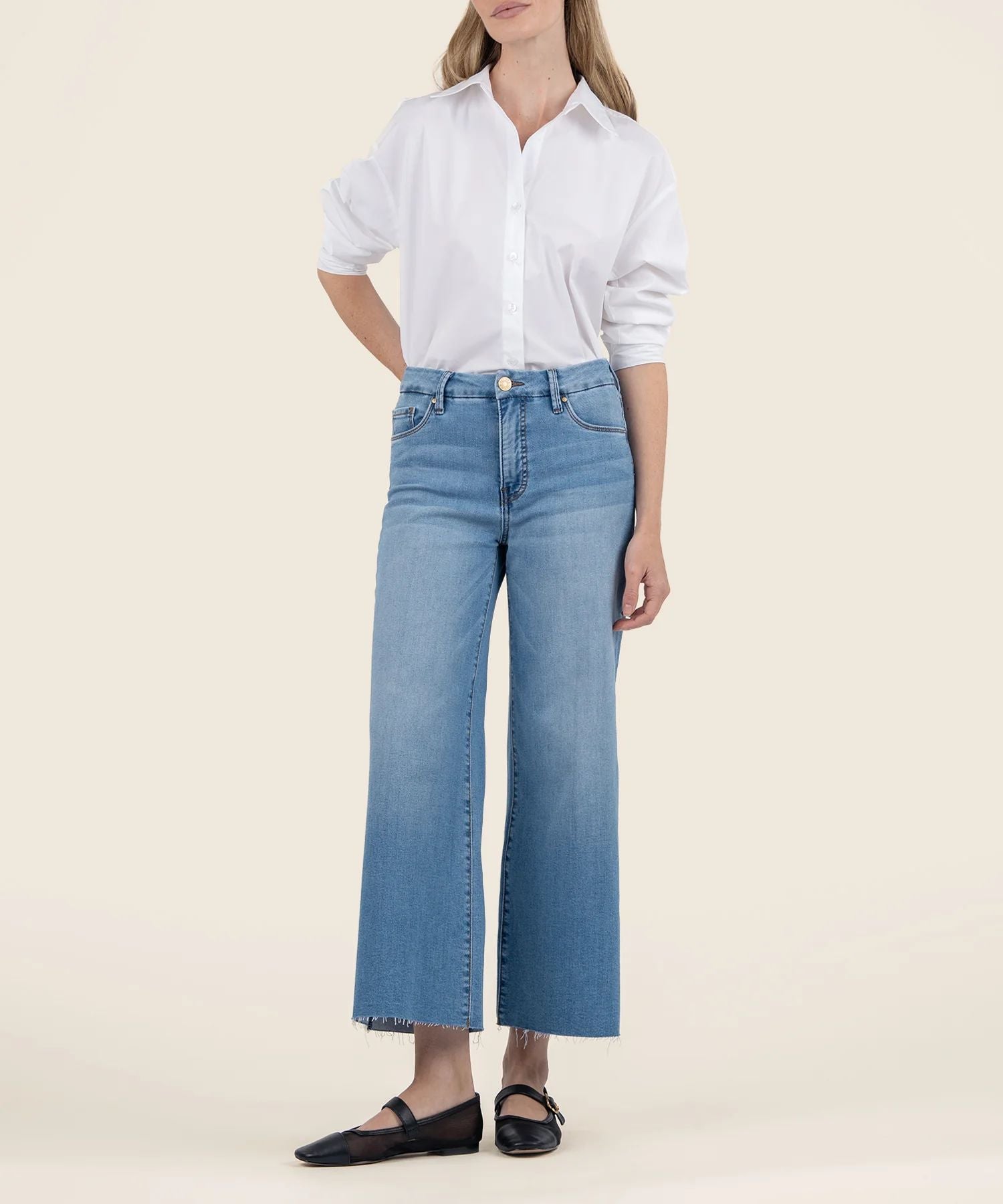 Meg High Rise Wide Leg Jean in Deference