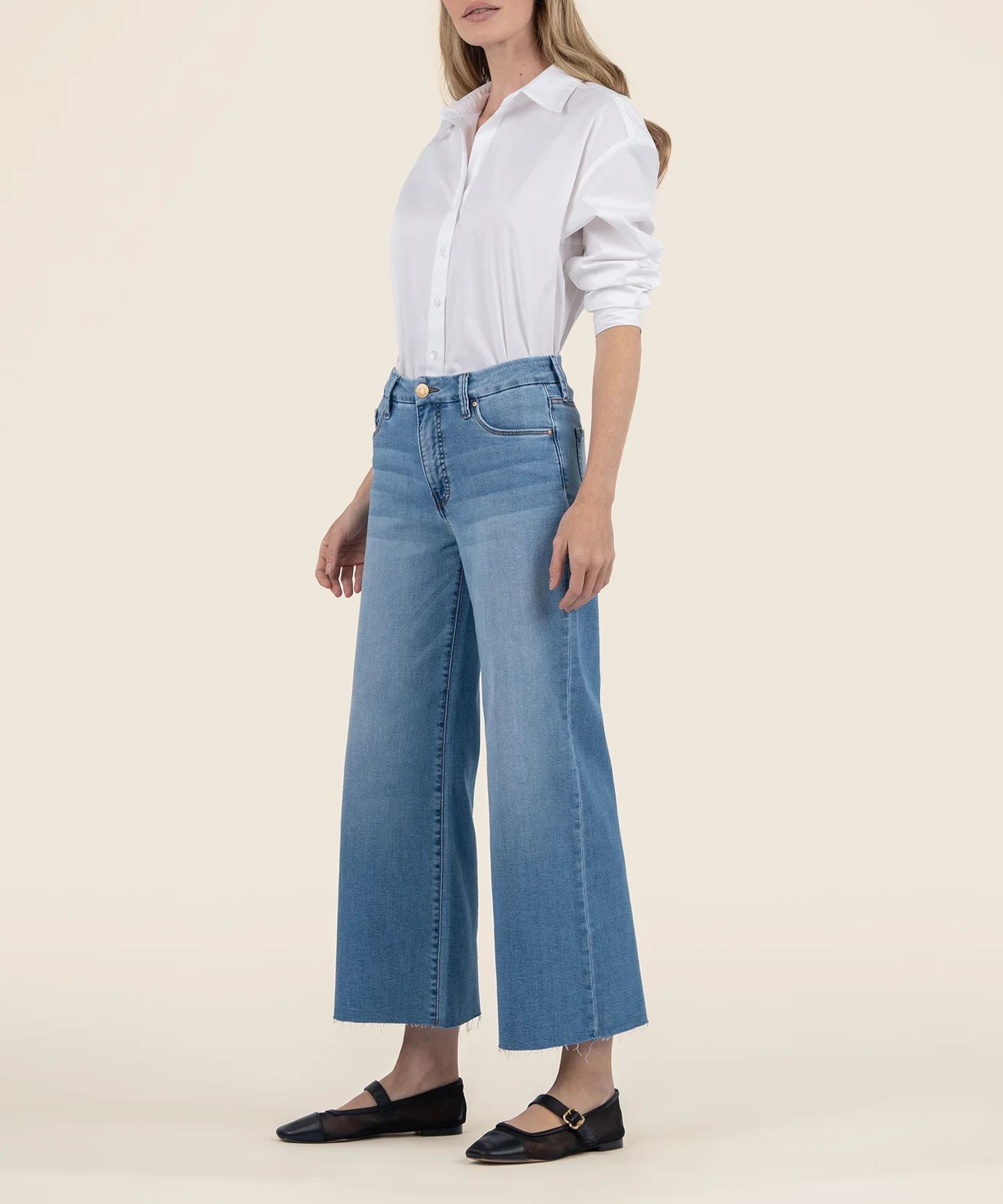 Meg High Rise Wide Leg Jean in Deference