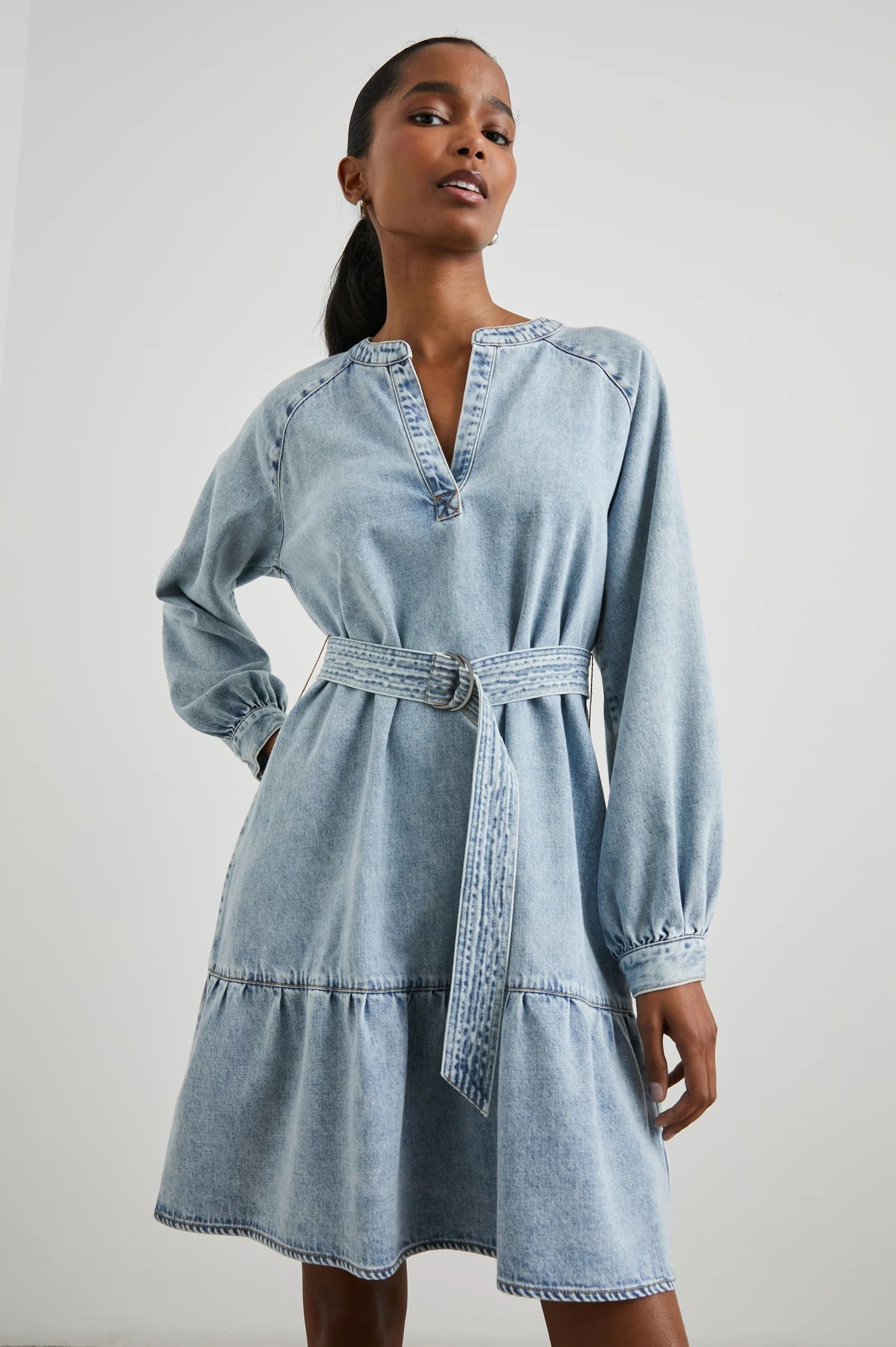 Lila Dress in Faded Indigo