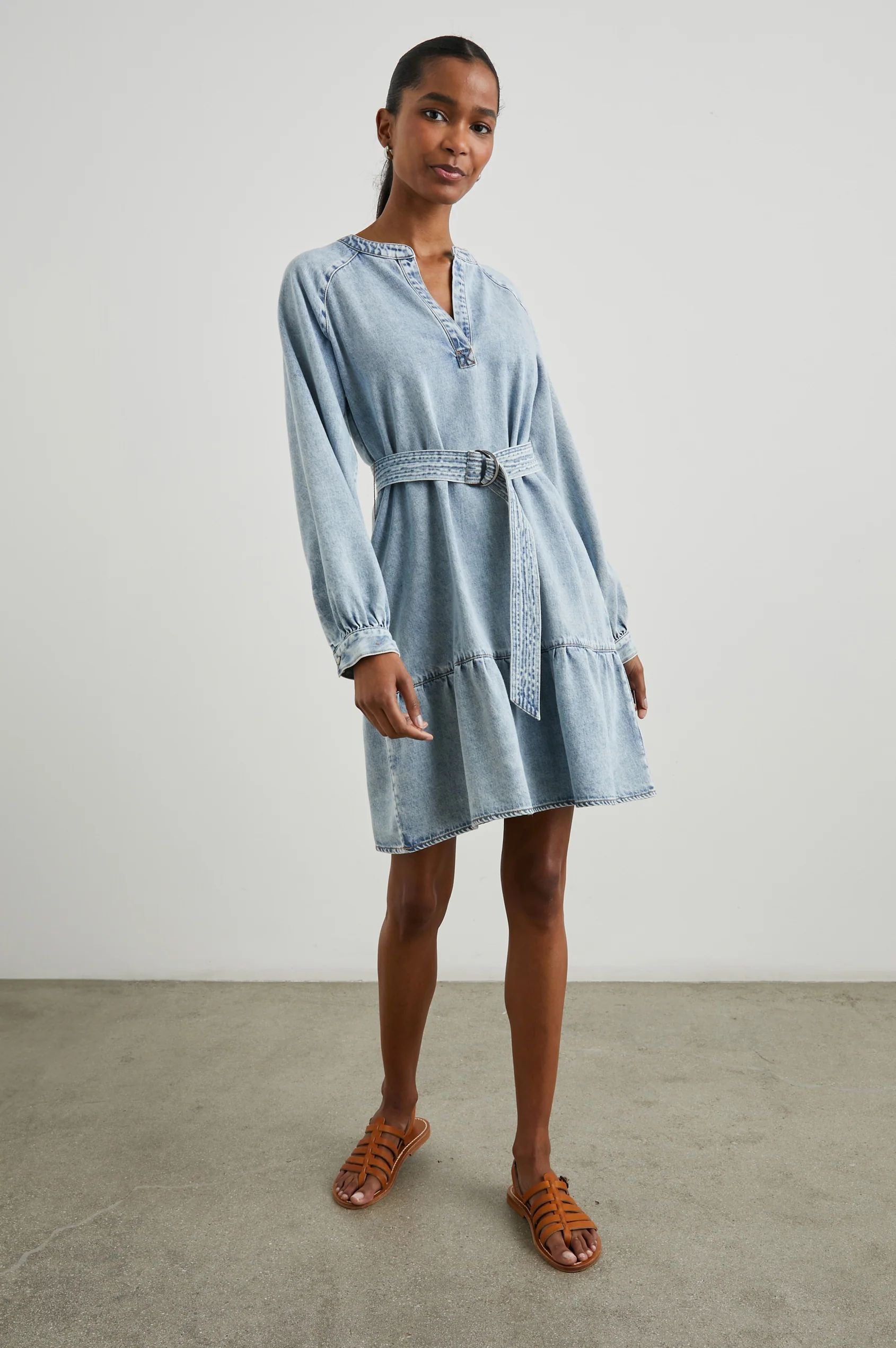 Lila Dress in Faded Indigo