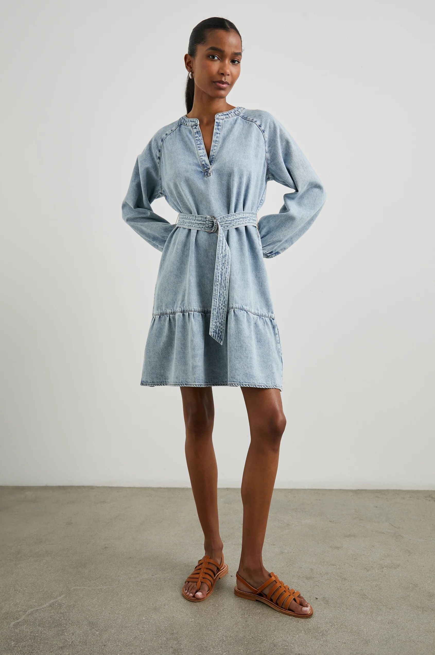 Lila Dress in Faded Indigo