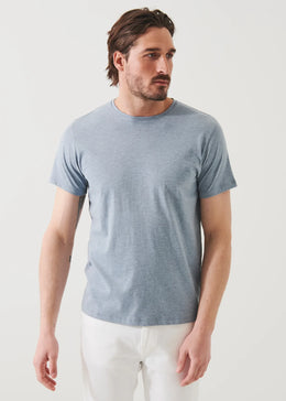 Patrick Assaraf Over-Dye T-Shirt in Steel Blue