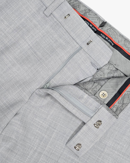 Yuri Slim Fit Linen Blend Dress Pant in Light Grey