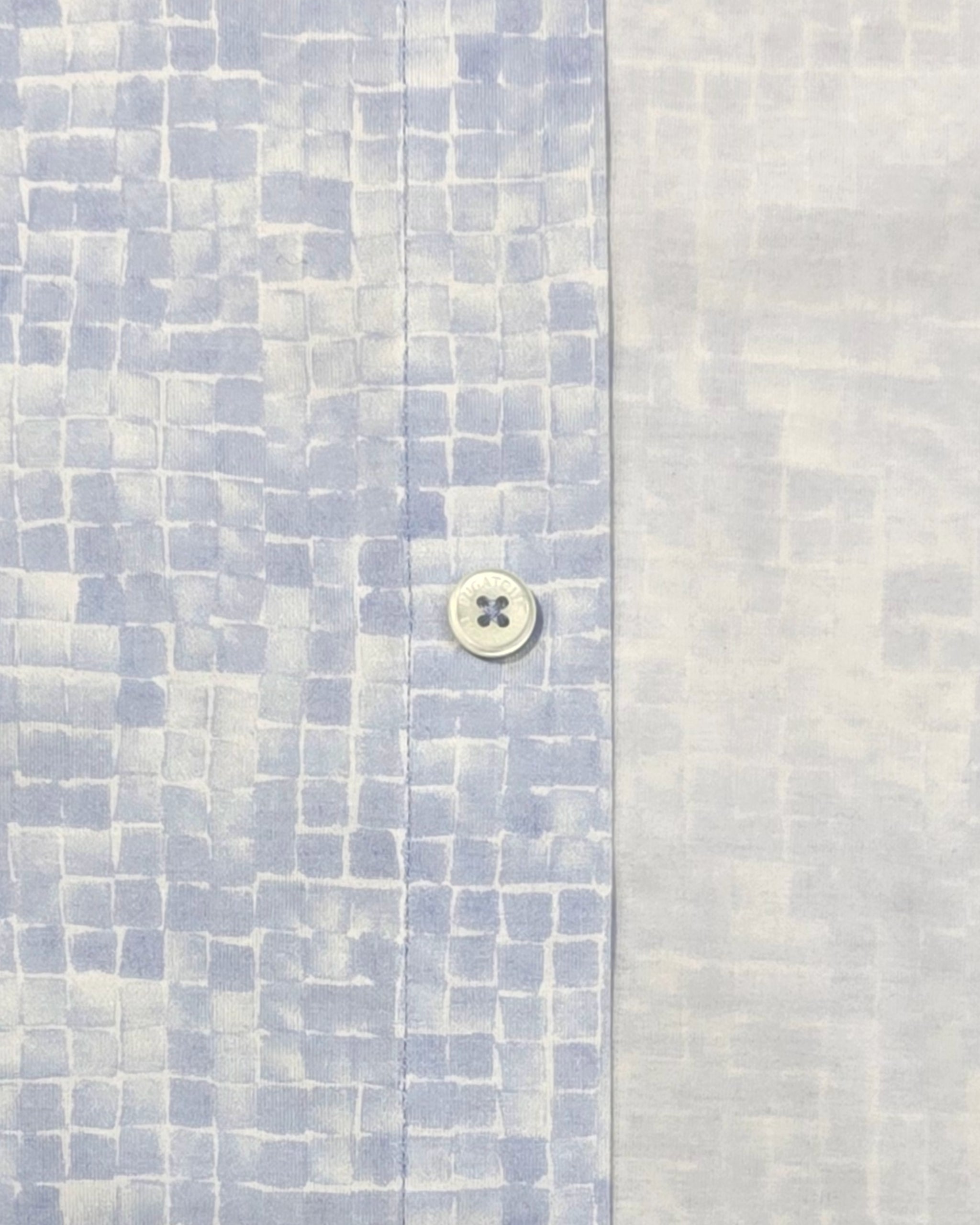 OoohCotton Short Sleeve Casual Shirt in Watercolour Sky Tiles