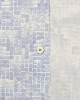 OoohCotton Short Sleeve Casual Shirt in Watercolour Sky Tiles