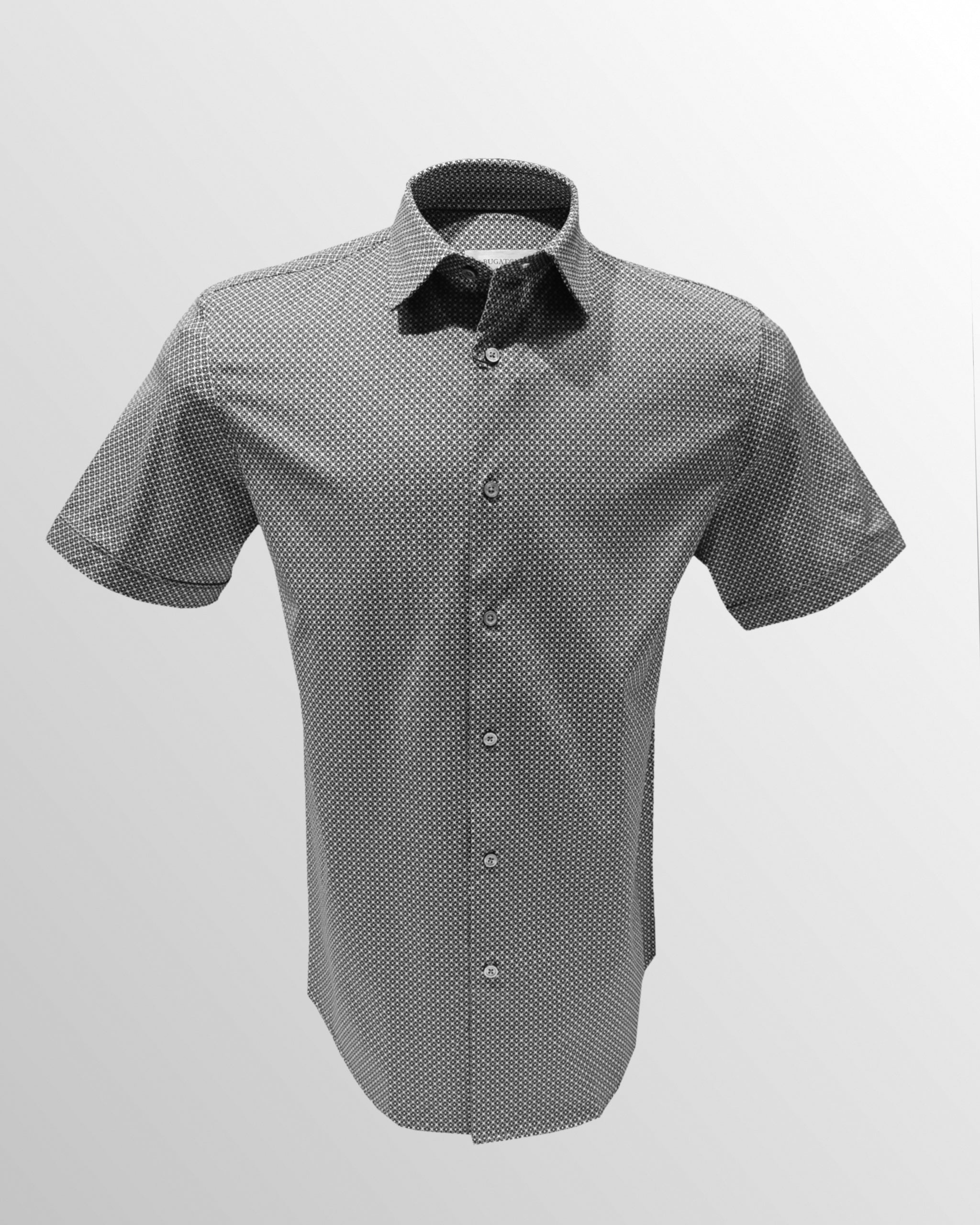 OoohCotton Short Sleeve Casual Shirt in Black X's and O's