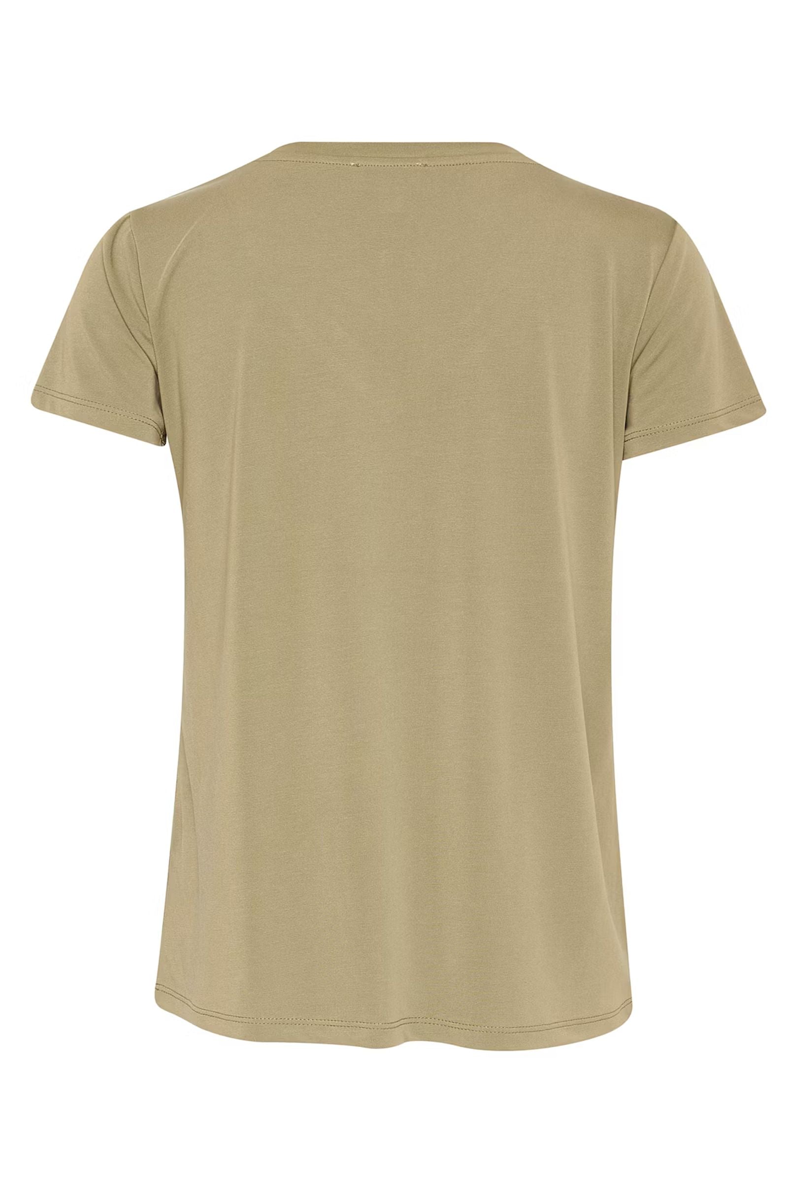 Columbine V-Neck T-Shirt in Covert Green