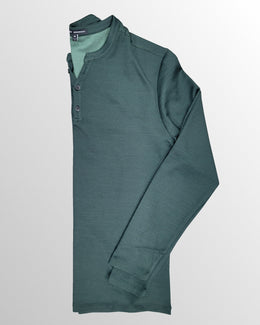 Elgin Long Sleeve Henley in Green