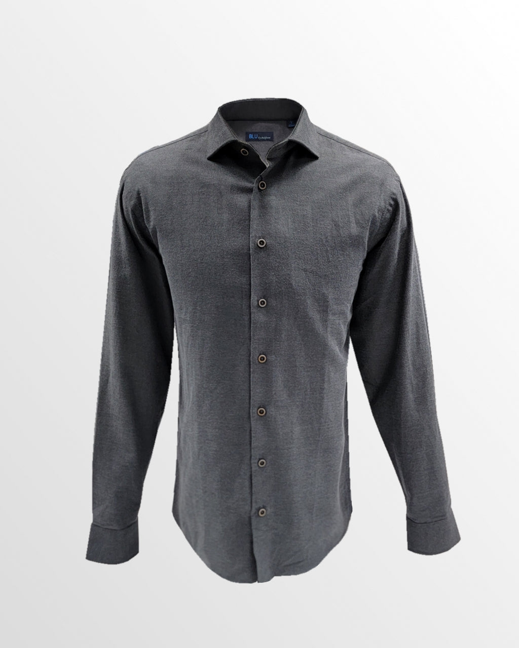 Sport Shirt in Charcoal Twill with Contrast Details