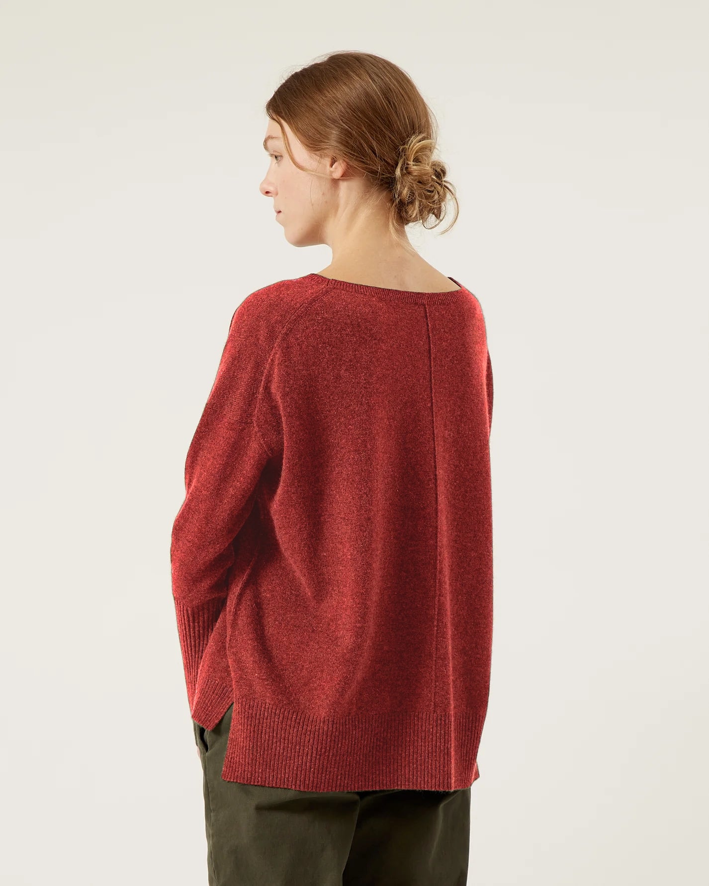 Kent Wool Cashmere Sweater in Red