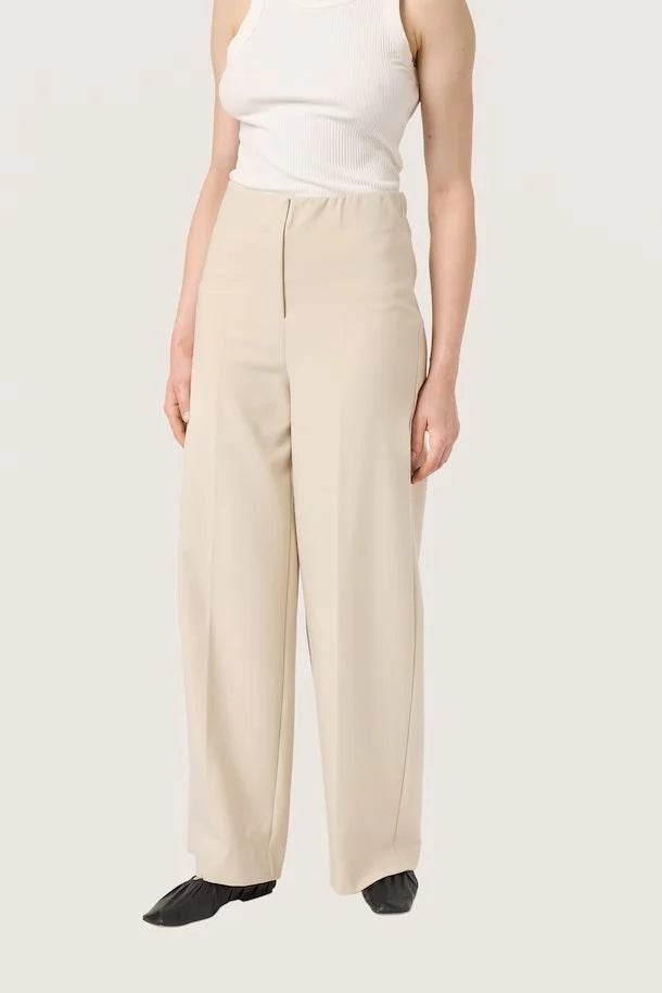 Corinne Wide Trouser in Oatmeal