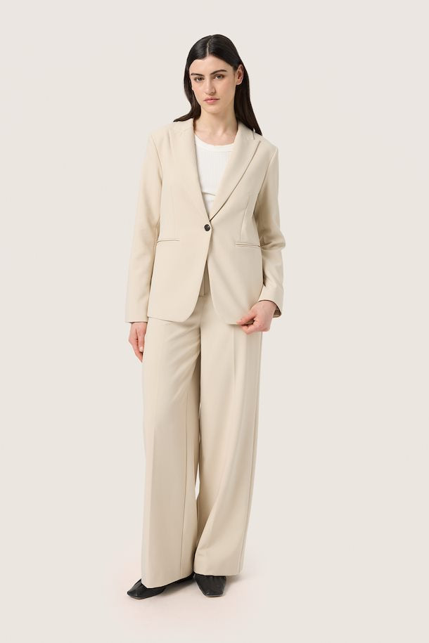 Corinne Wide Trouser in Oatmeal