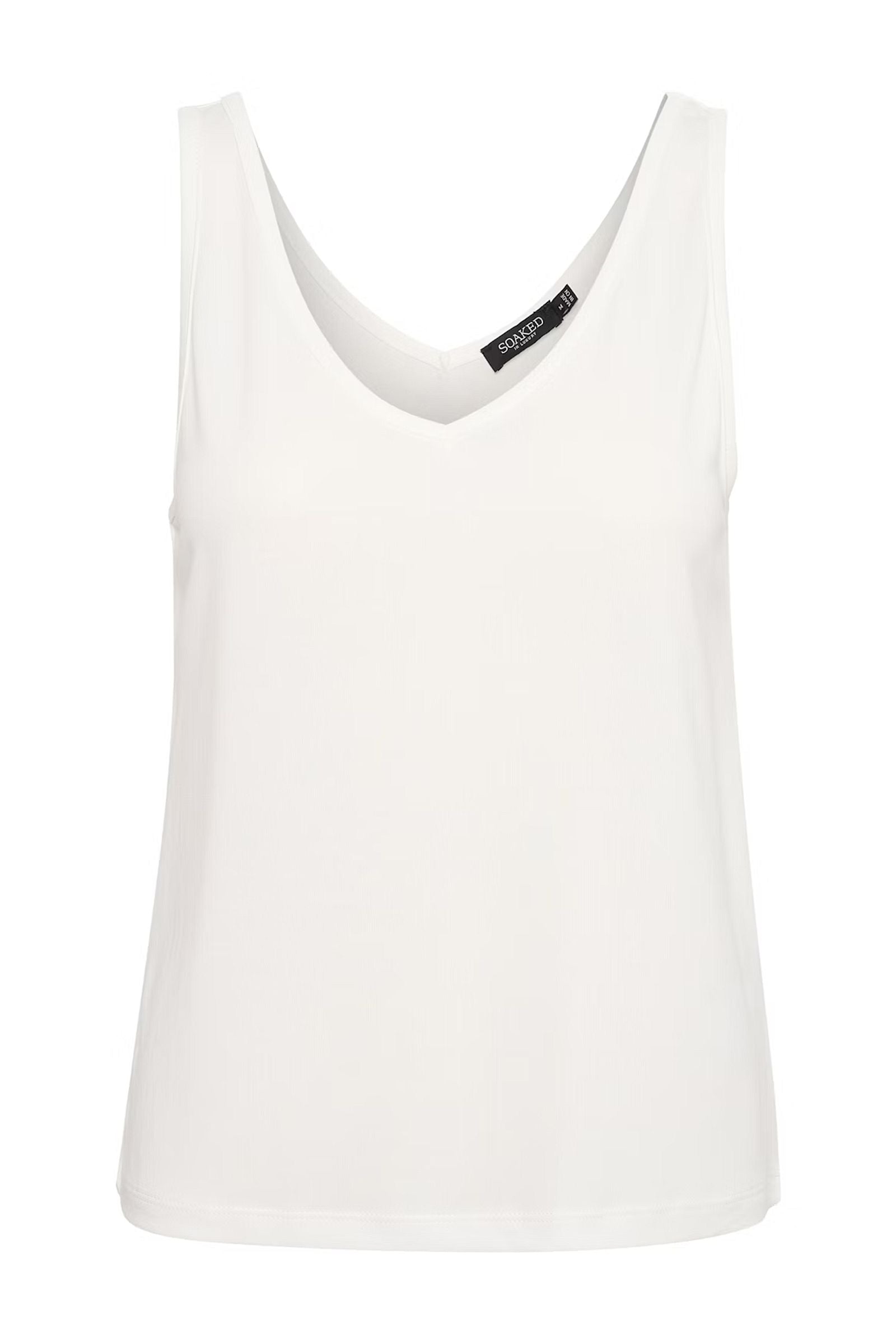 Columbine V-Neck Tank Top in Broken White