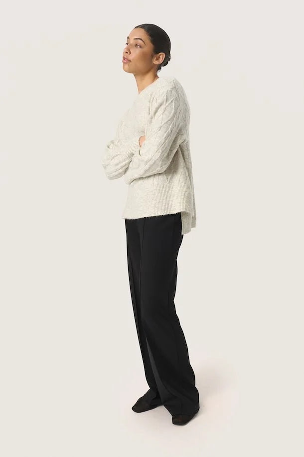 Rakel Pullover in White Grey Melange