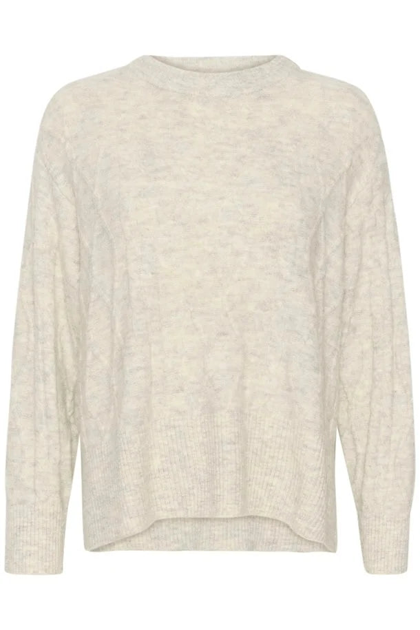 Rakel Pullover in White Grey Melange