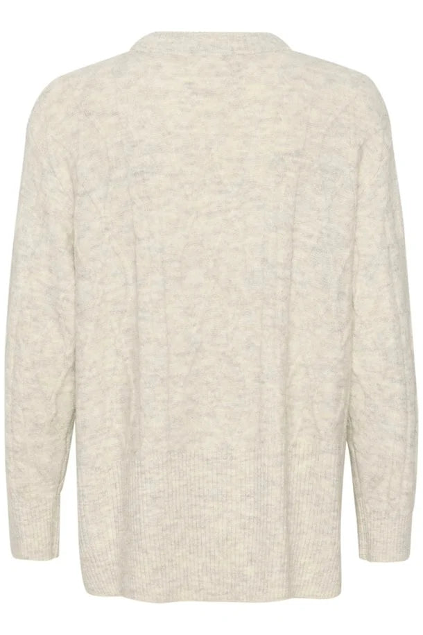 Rakel Pullover in White Grey Melange